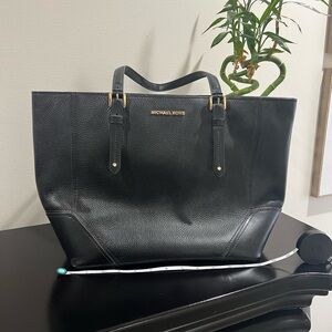 Michael Kors Black Leather Tote Bag